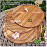 Cutting board butcher block STRIPES ROUND 30x2cm +/-1kg talenan kayu jati Jepara